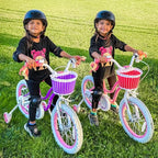RoyalBaby Stargirl Kids Bike 12 Inch Girls Bicycle for Children with Training Wheels & Basket, Pink