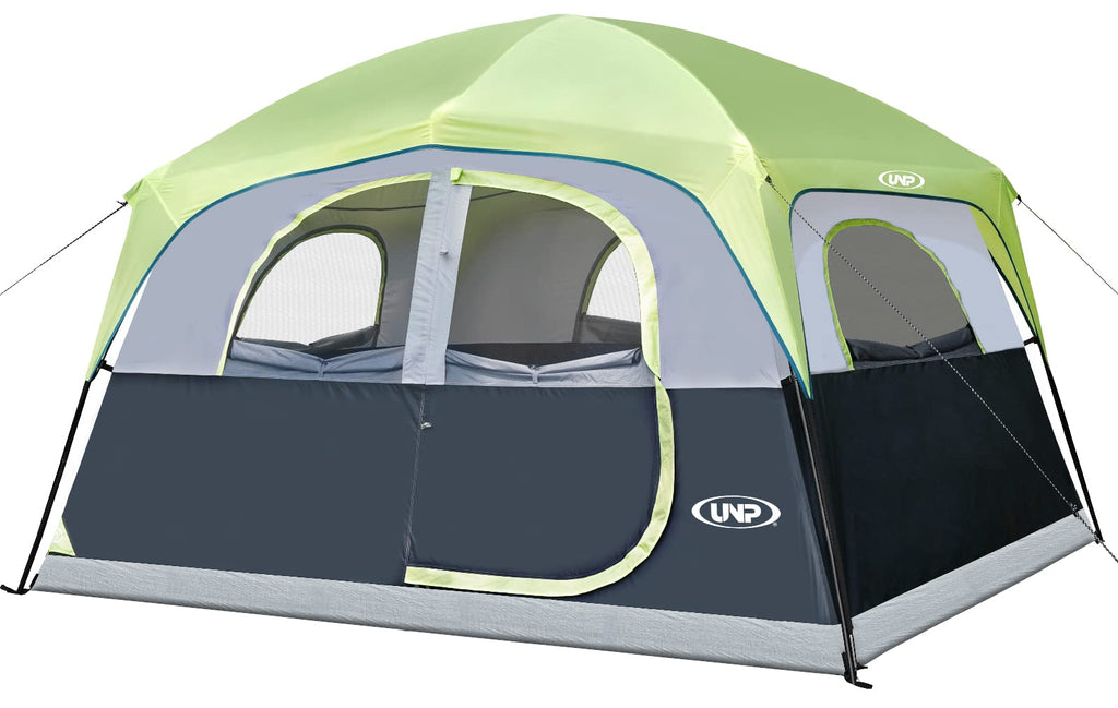 Unp Tents For Camping 6 Person Tent For Family Waterproof Windproof Easy Setup Cabin Tent, Upgraded Ventilation 5 Large Mesh Win