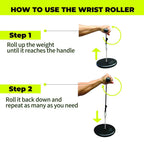 Wrist And Forearm Blaster, Muscle Strength Wrist Roller & Forearm Roller For Training With Soft Foam Grip Handles, Weight-Bearin