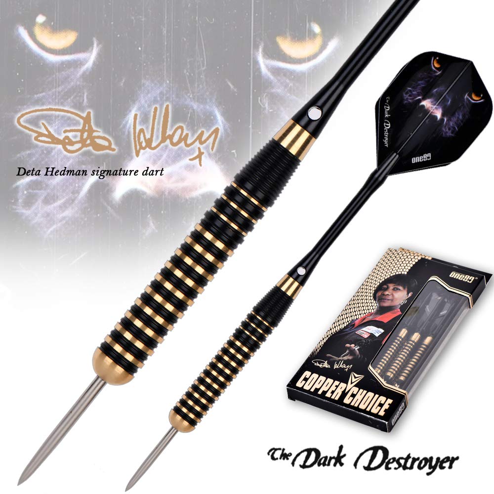 One80 ?He Dark Destroyerprofessional Steel Tip Dart 6 Barrels In Two Styles(20/22G) With Aluminum Shafts, Thick Flight, Slim Cas