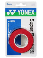 Yonex Overgrip Super Grap 3 Pack - Tennis, Badminton, Squash - Choice Of Colors (Red)