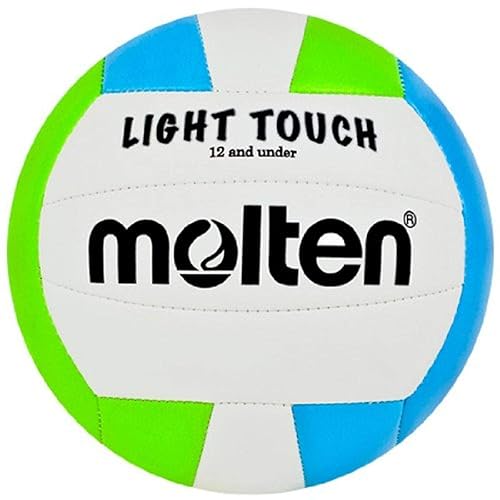 Molten Ms240-3 Light Touch Volleyball, Green/Blue/White , 12 & Under/8.1 Oz