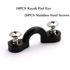 Borogo Kayak Pad Eye Kit, 10Pcs Nylon Bungee Deck Loops Tie Down Pad Eye With 20 Screws For Boat Kayak Deck Rigging Kit