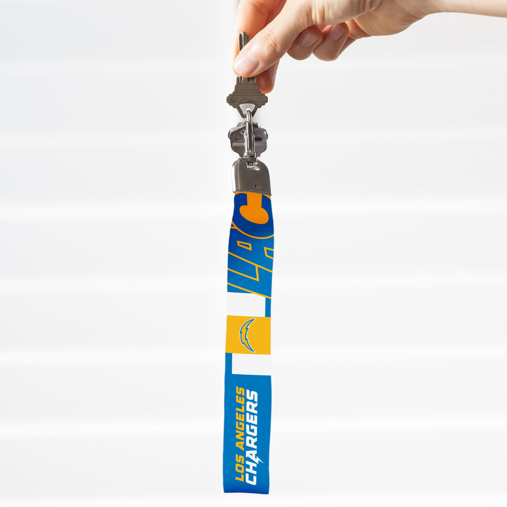 Rico Industries Nfl Football Los Angeles Chargers Standard Wrist Lanyard Key Chain, Cute Wristlet Strap Keychain Holder For Wome