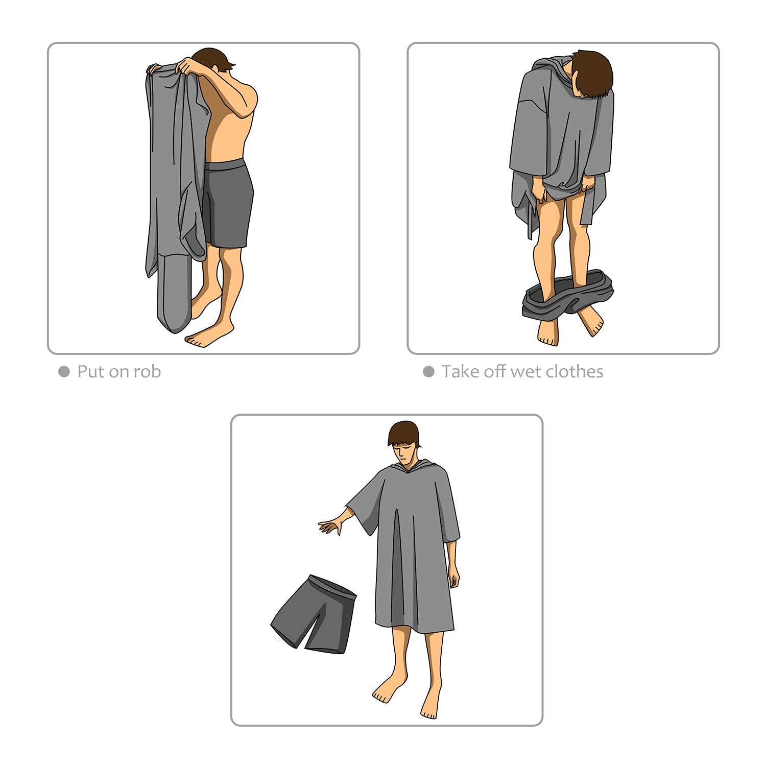 Catalonia Hooded Surf Towel Poncho, Super Water Absorption Thick Microfiber Beach Sand-Proof Wetsuit Changing Robe For Adults Me