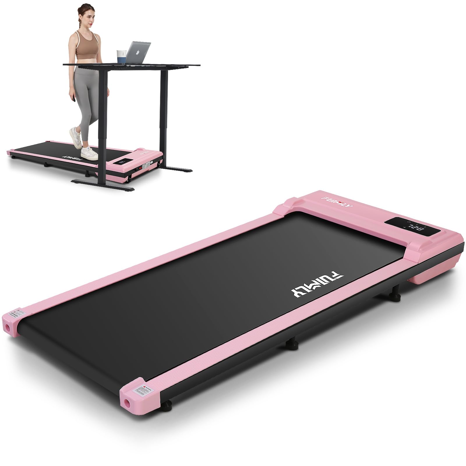 Under Desk Treadmill, Expert Of Wooden Walking Pad, Walking Jogging Machine With Remote Control, Installation-Free