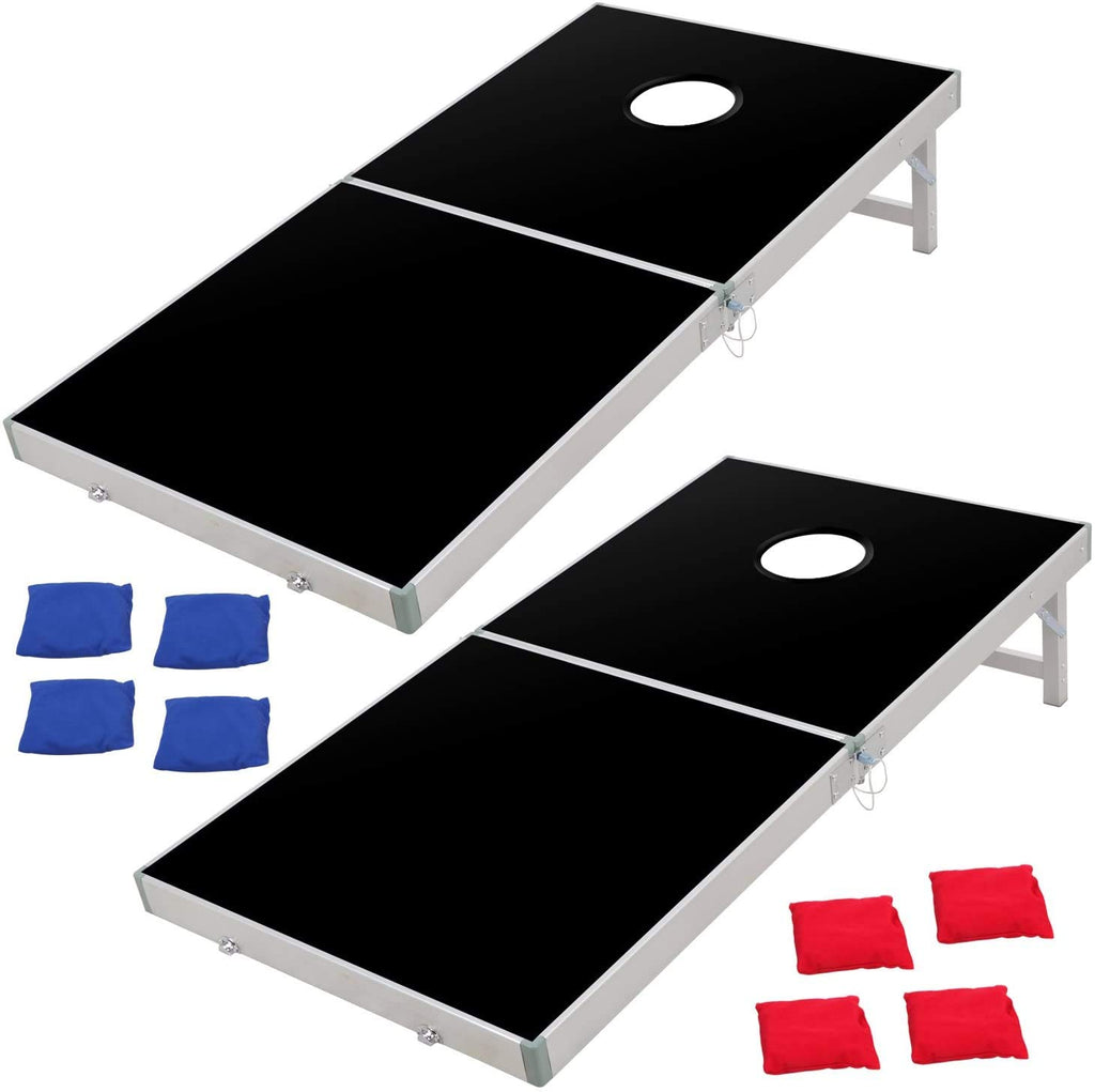 Nova Microdermabrasion 4 Ft X 2 Ft Cornhole Set, Aluminum Cornhole Outdoor Game Boards W/8 Regulation Bean Bags And Carrying Cas