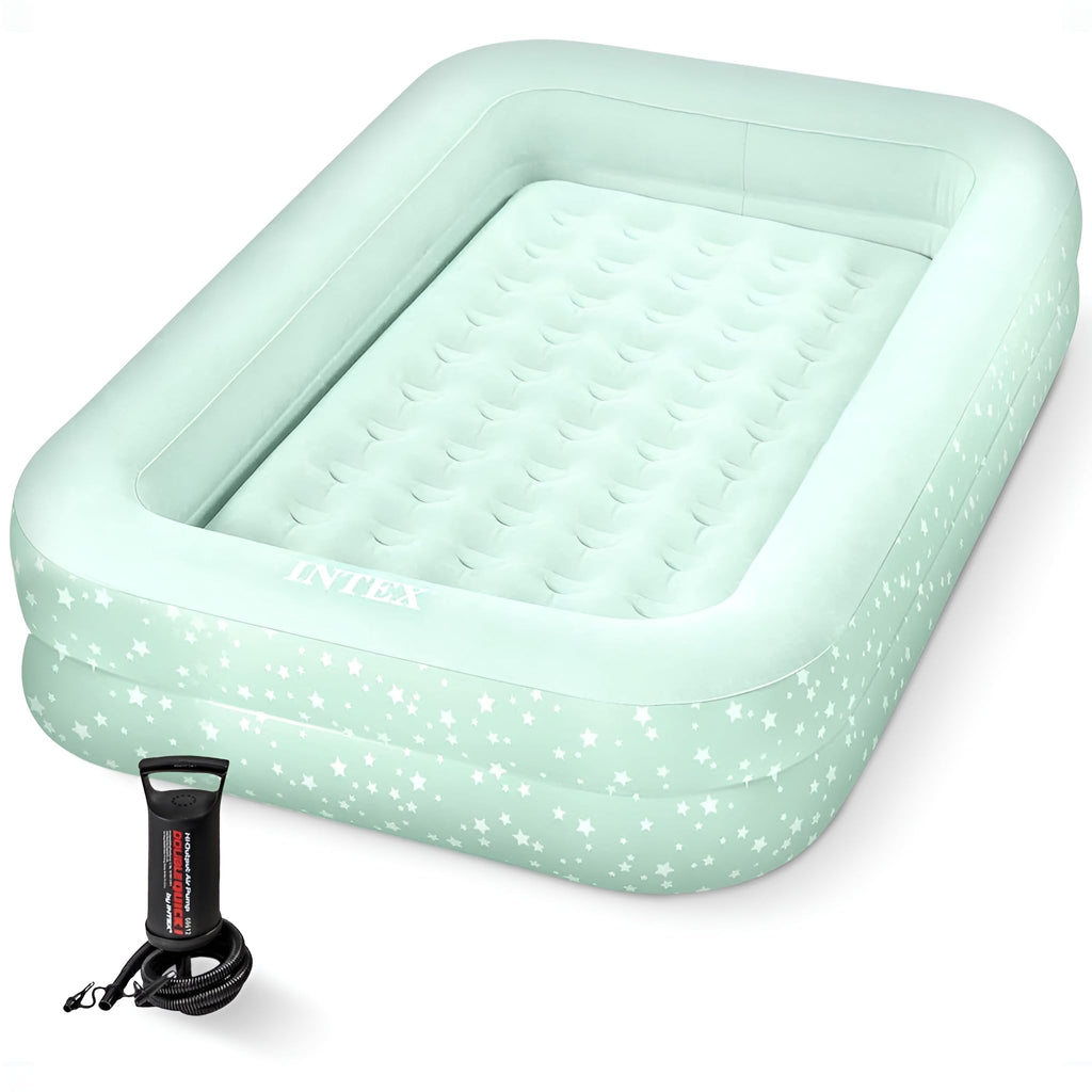 Intex 66810Ep Inflatable Kidz Travel Bed Set: Includes Hand Pump And Carry Bag - Removable Mattress - Quick Inflation - Indoor U