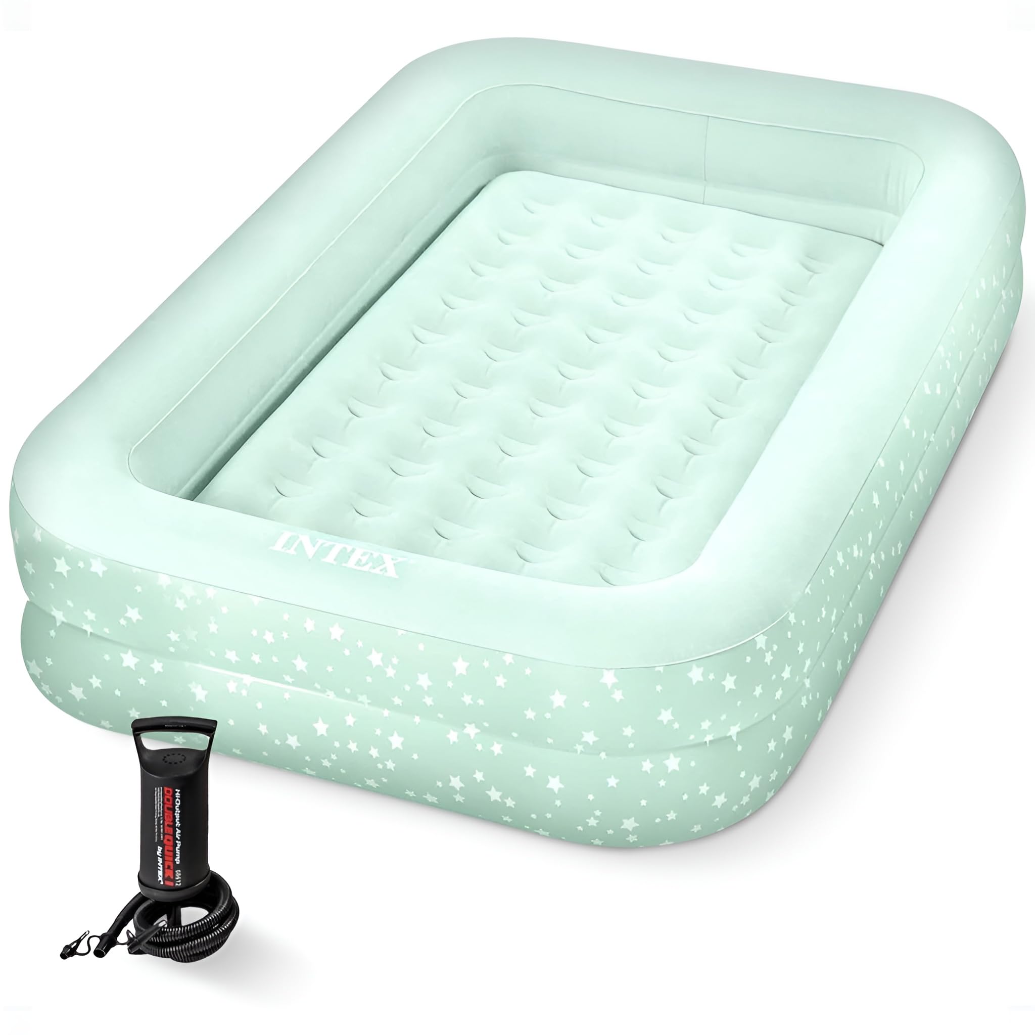 Intex 66810Ep Inflatable Kidz Travel Bed Set: Includes Hand Pump And Carry Bag - Removable Mattress - Quick Inflation - Indoor U