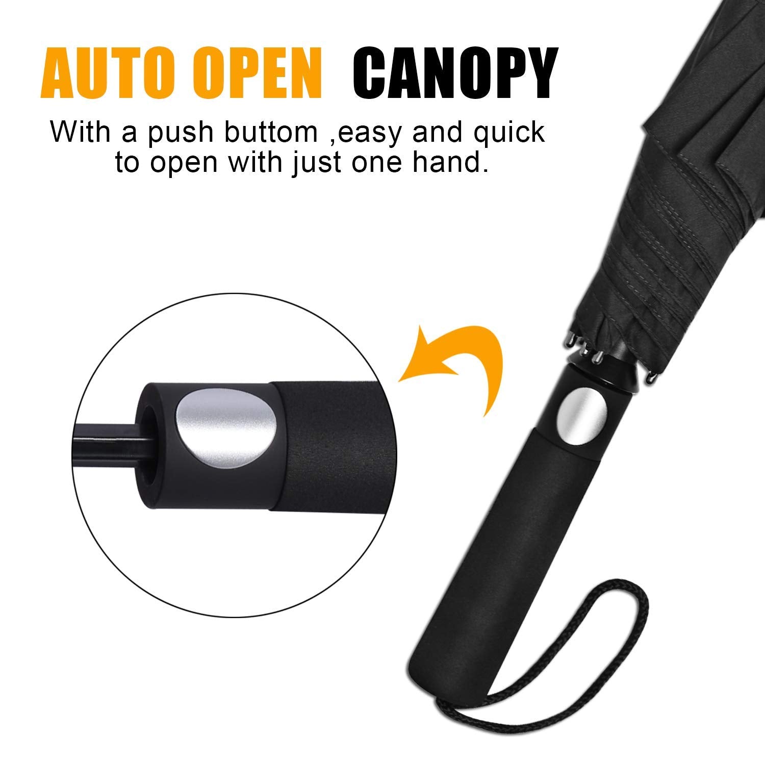 G4Free 62 Inch Portable Navy Golf Umbrella Automatic Open Large Oversize Vented Double Canopy Windproof Waterproof Sport Umbrell