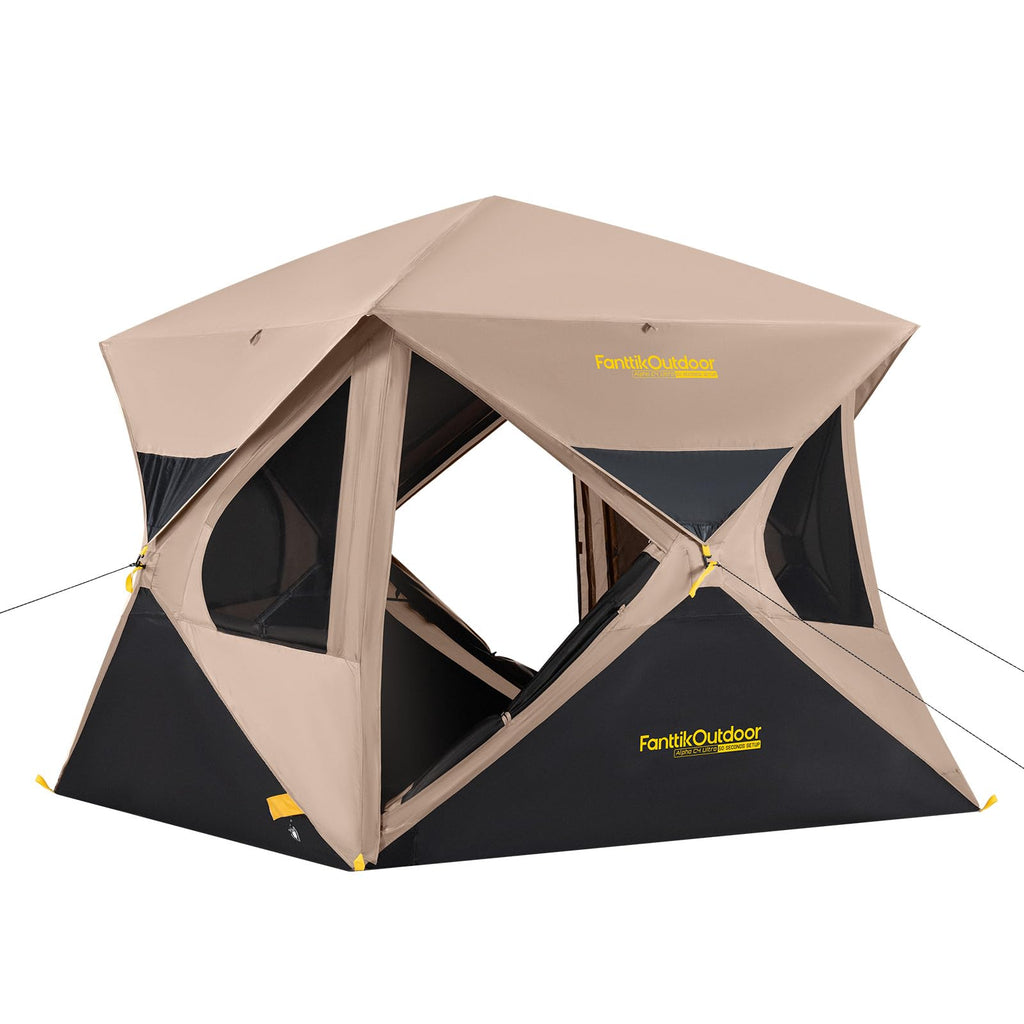 Fanttikoutdoor Alpha C4 Ultra Camping Tent 4 Person Pop Up Instant Cabin Setup In 60 Seconds Portable Hub Tent With Rainfly & Wi