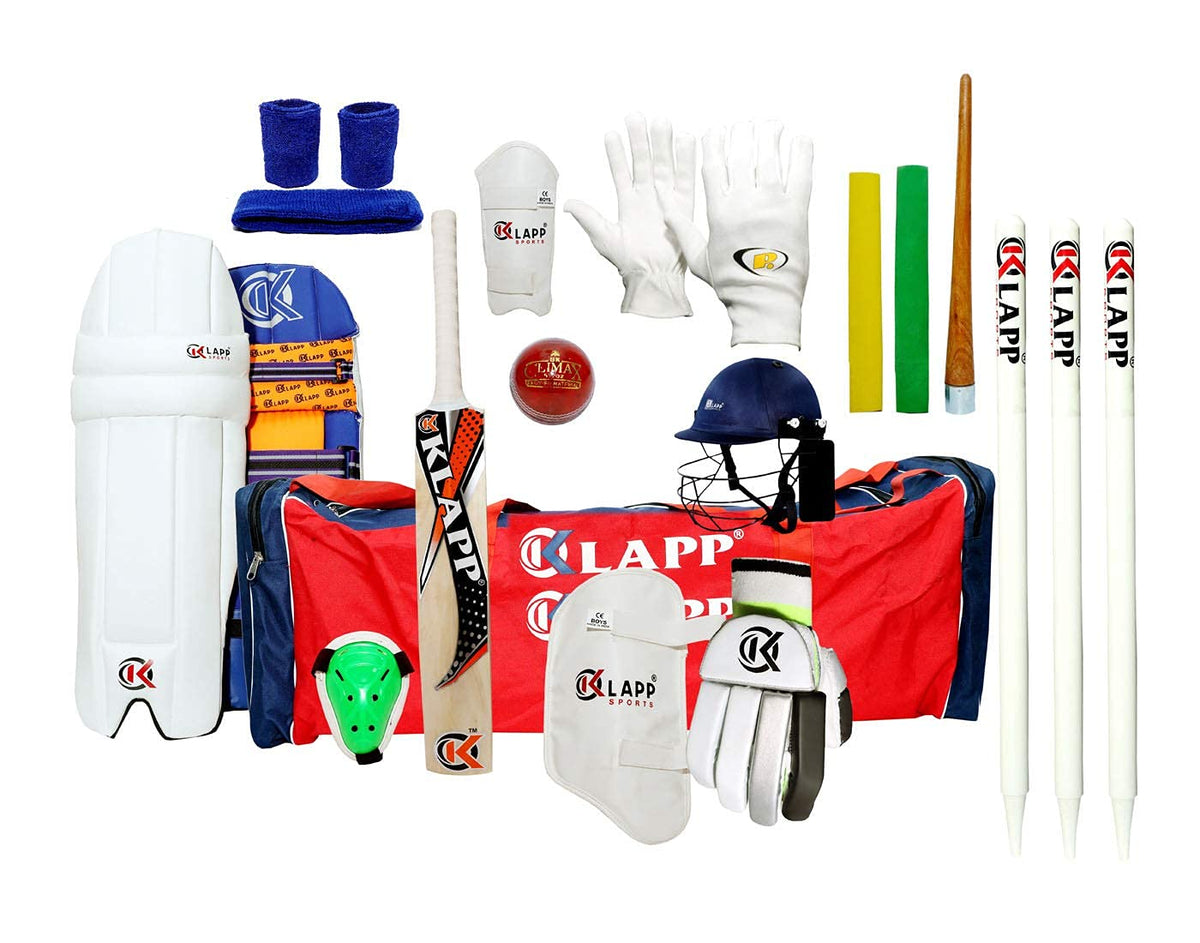 Klapp Dynamite English Willow Professional Cricket Kit (Junior Set Of 4 No (Ideal For 810 Years))