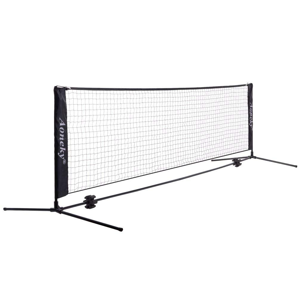 Aoneky Mini Portable Tennis Net For Driveway - Kids Soccer Tennis Net For Backyard Or Beach - Family Pickleball Tennis Game Toy 