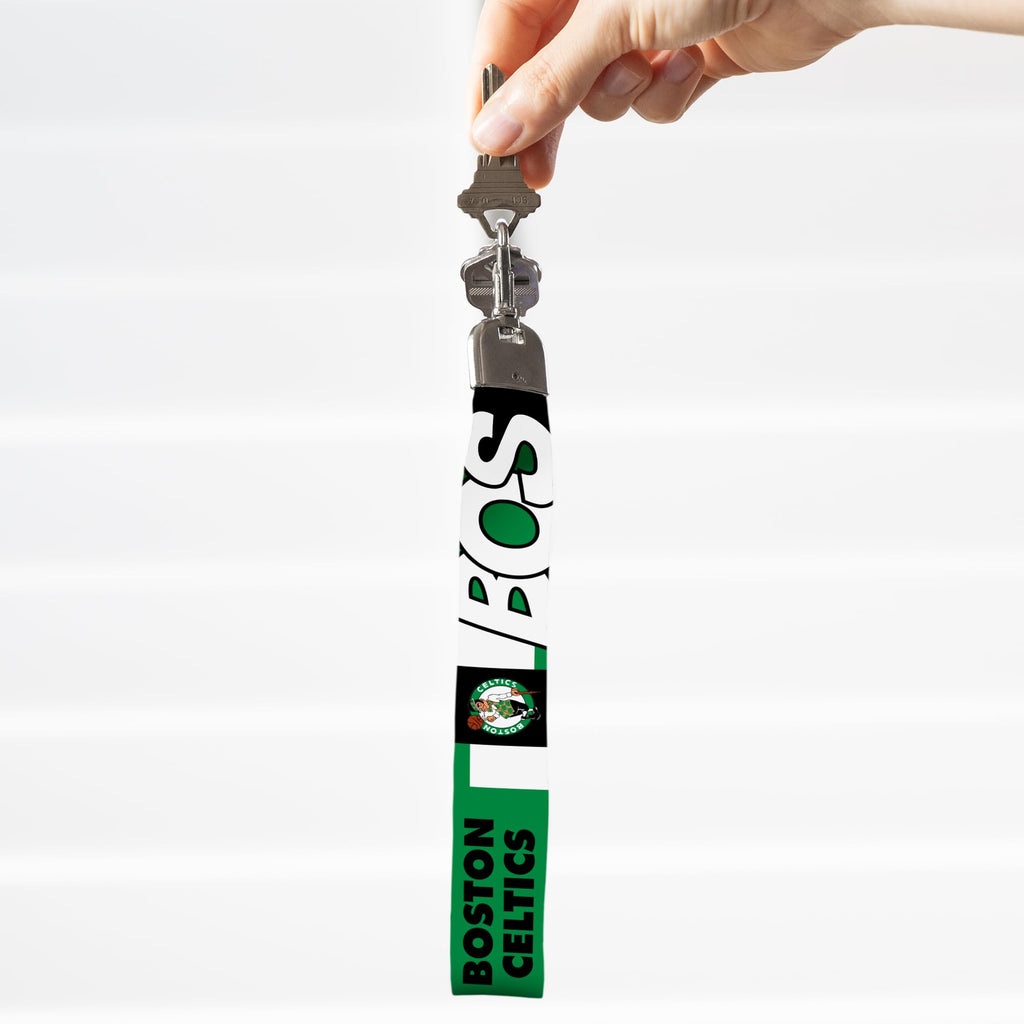 Rico Industries Nba Basketball Boston Celtics Wrist Lanyard Key Chain, Cute Wristlet Strap Keychain Holder For Women Men Car Key