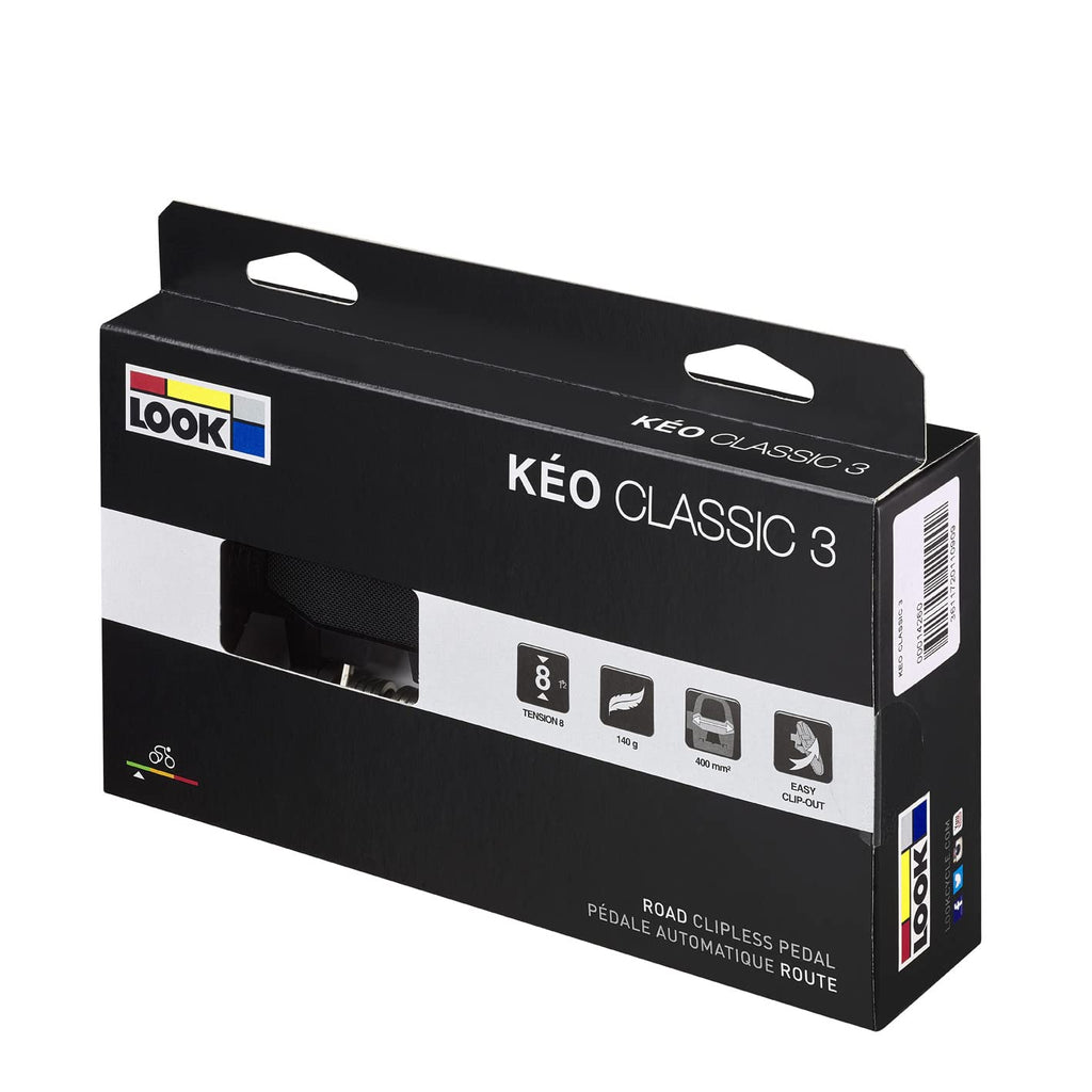 Look Cycle - Keo Classic 3 Bike Pedals - Clipless Pedals, 400 Mma Platform Area - Easily Adjustable Tension - Composite Body Mat