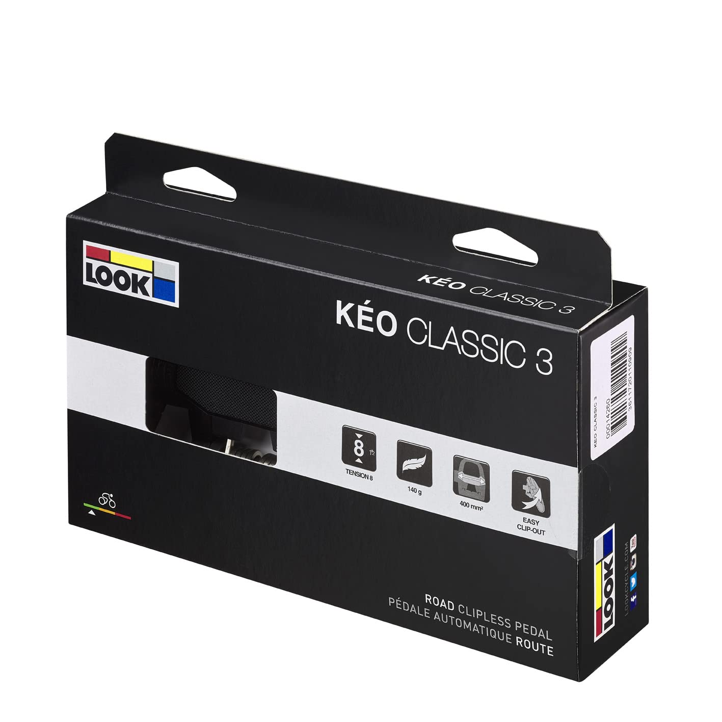 Look Cycle - Keo Classic 3 Bike Pedals - Clipless Pedals, 400 Mma Platform Area - Easily Adjustable Tension - Composite Body Mat