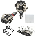 Favero-Pro-MX1-w/Clts-ToolKit-Cloth-Cmbo Favero Assioma Pro MX-1 Upgraded Single-Sided Power Meter Pedals Bundled with Extra SPD