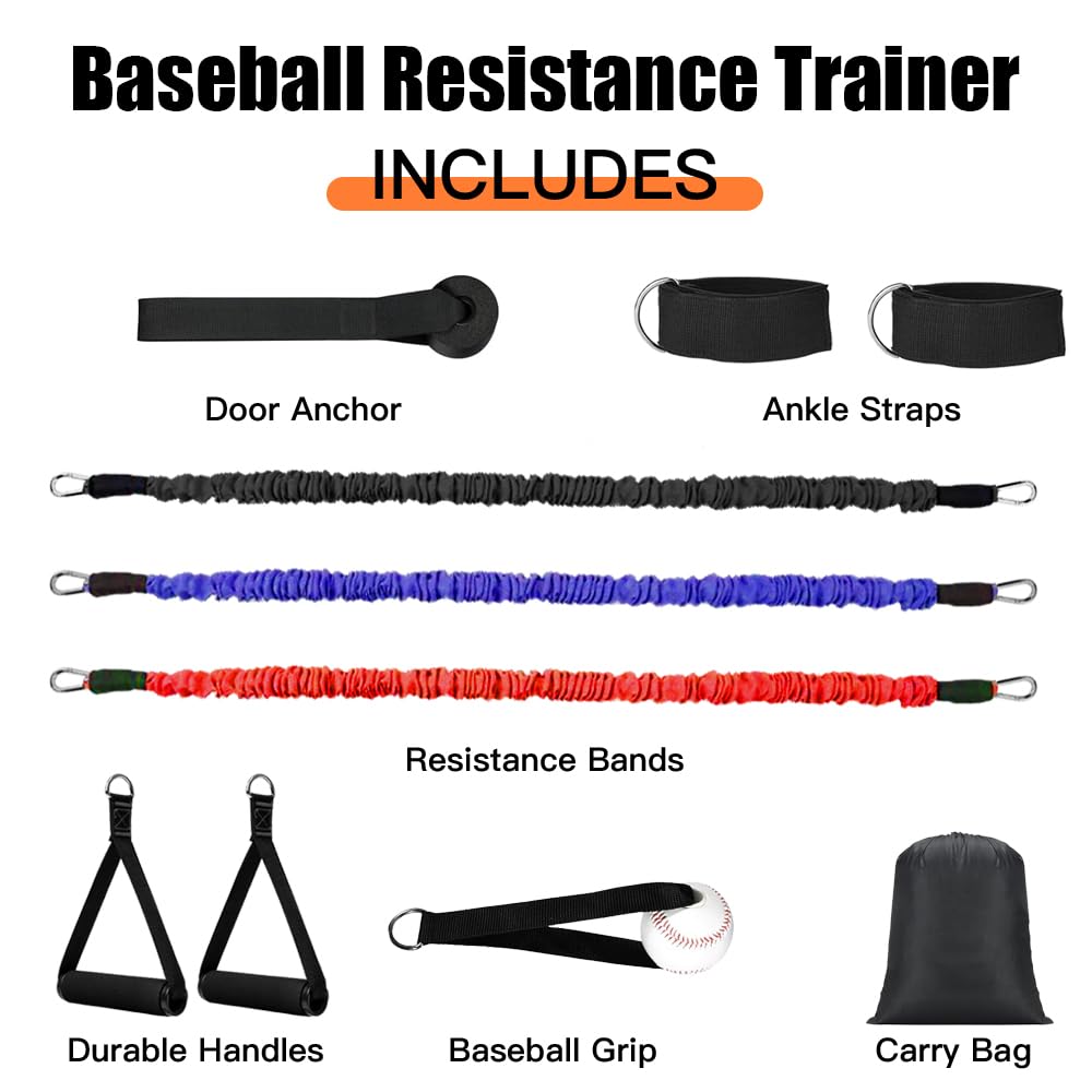 Baseball Resistance Trainer,Training Aid For Baseball Softball Pitchers,Interchangeable Grips To Build Arm Strength,Arm Bands Fo