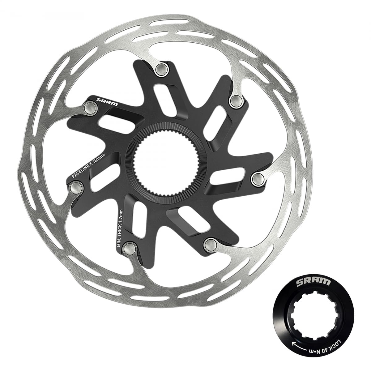 SRAM, Paceline X, 160mm, Center Lock, Internal notches Lock Ring