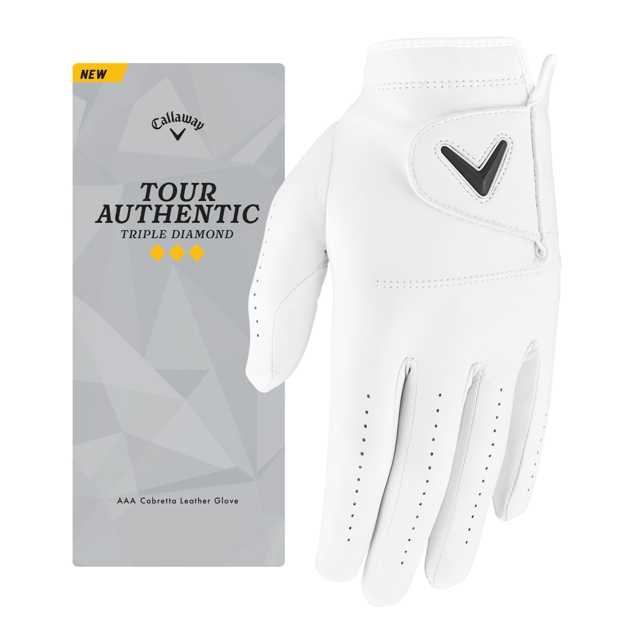 Callaway Golf Tour Authentic Triple Diamond Glove (Left,Cadet,Medium/Large,White)
