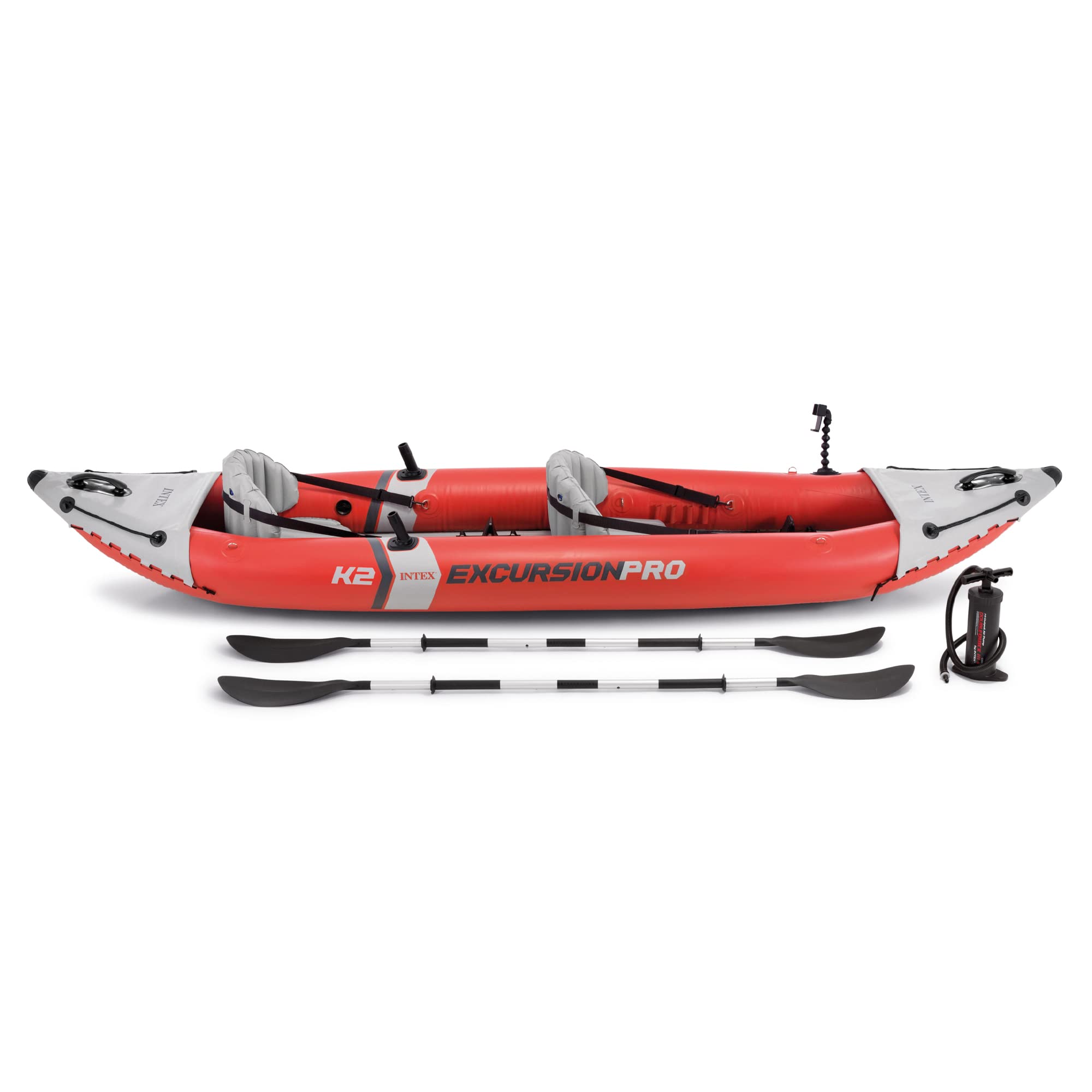 Intex 68309Ep Excursion Pro K2 Inflatable Kayak Set: Includes Deluxe 86In Kayak Paddles And High-Output Pump - Supertough Pvc -