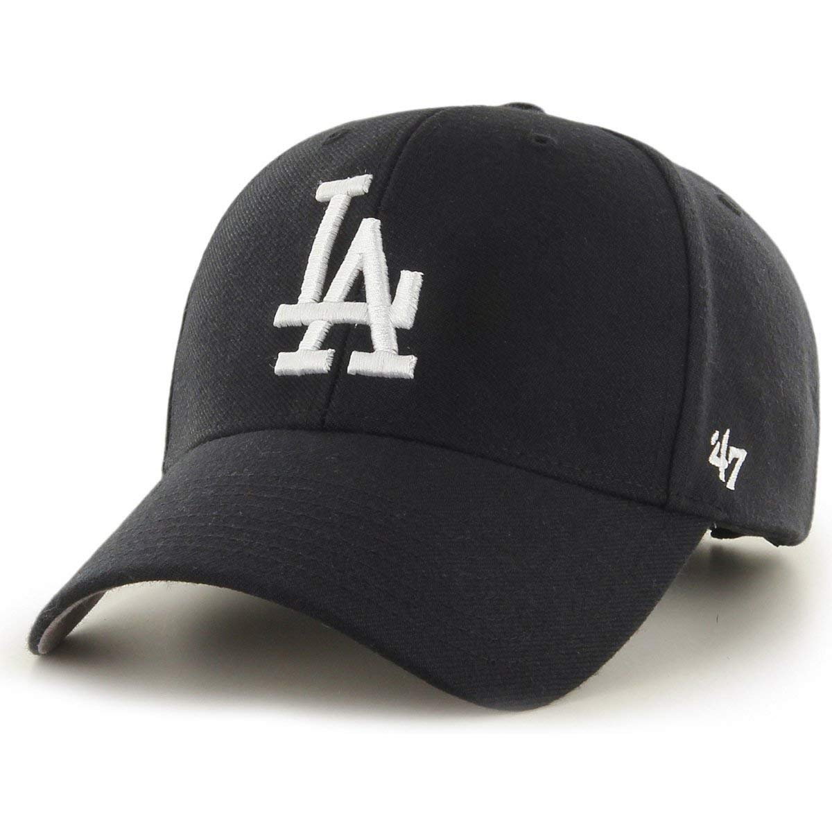 47 Brand Los Angeles LA Dodgers MVP Hat Cap hook and loop-back Adjustable Black/White