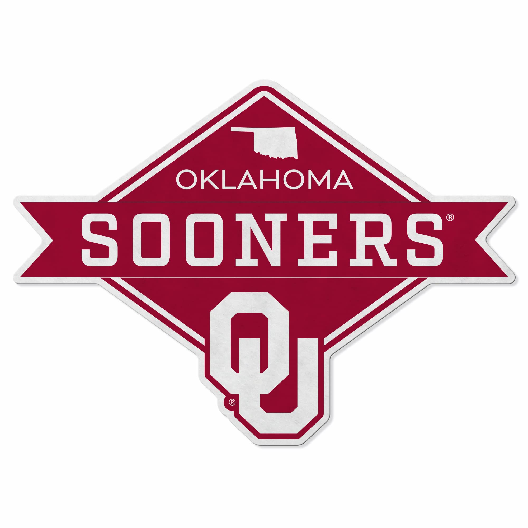 Rico Industries Ncaa Oklahoma Sooners Diamond Shape Cut Pennant - Home And Living Room D  Cor - Soft Felt Ez To Hang