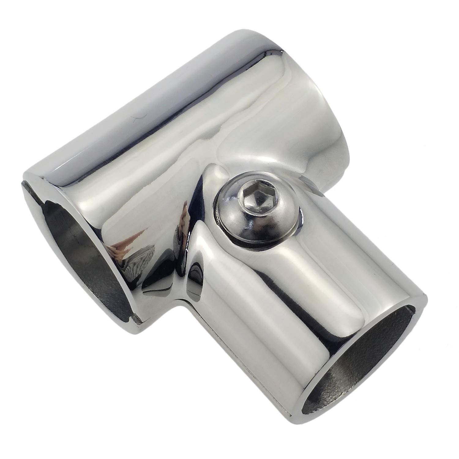 Nrc&Xrc Heavy Duty 316 Ss//Polished Boat Hand Rail Fitting- 90 Degree T/Tee Hinged/Split For 7/8'' Tube