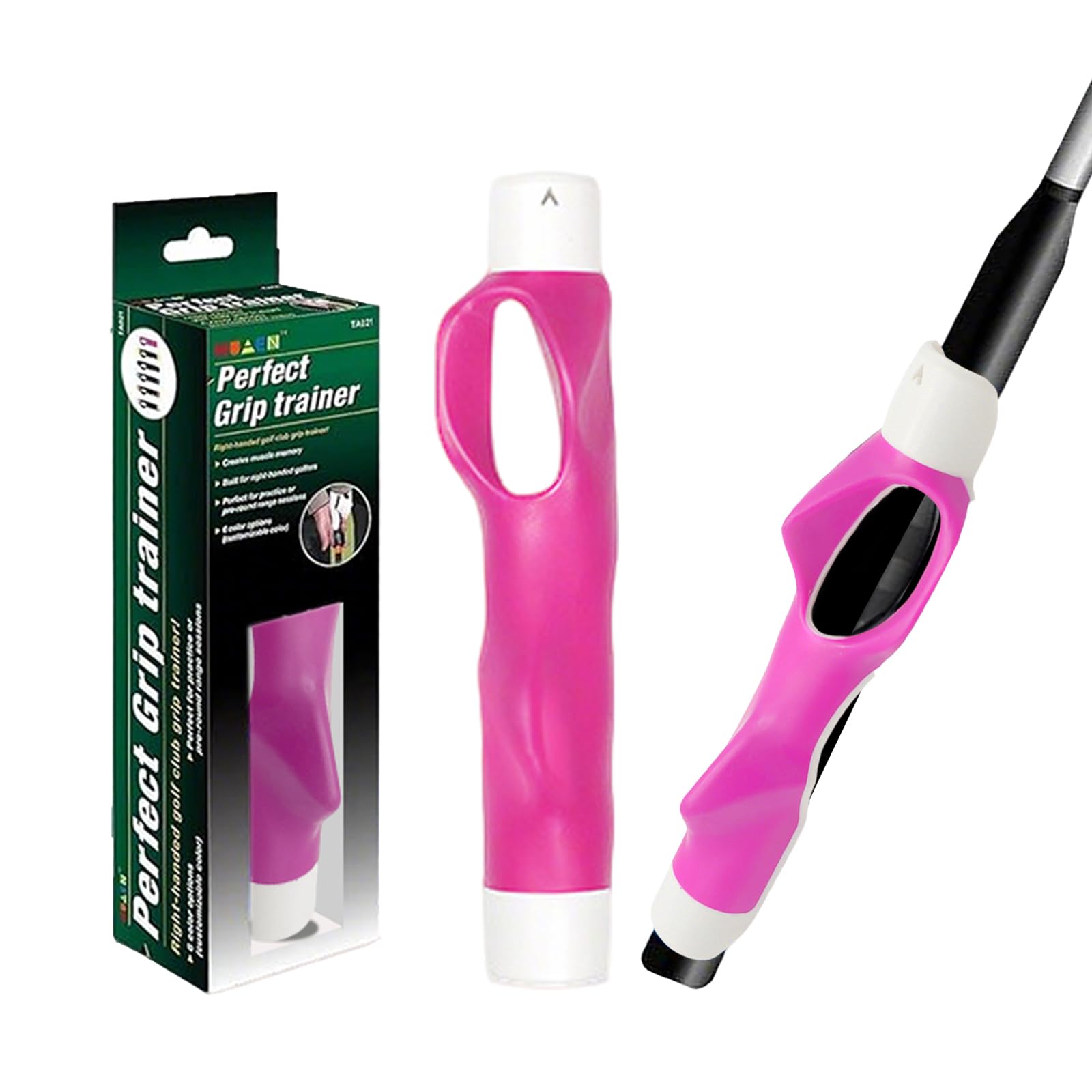 Golf Grip Trainer - Correct Hand Placement Training Aid to Improve Swing Consistency & Muscle Memory, Easy-On Golf Practice Tool