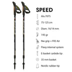 Fizan Speed Model, Swift Nordic Aluminium Walking Poles, Ultralight Adjustable, Fluorescent Anthracite, Adults, Unisex (Black)