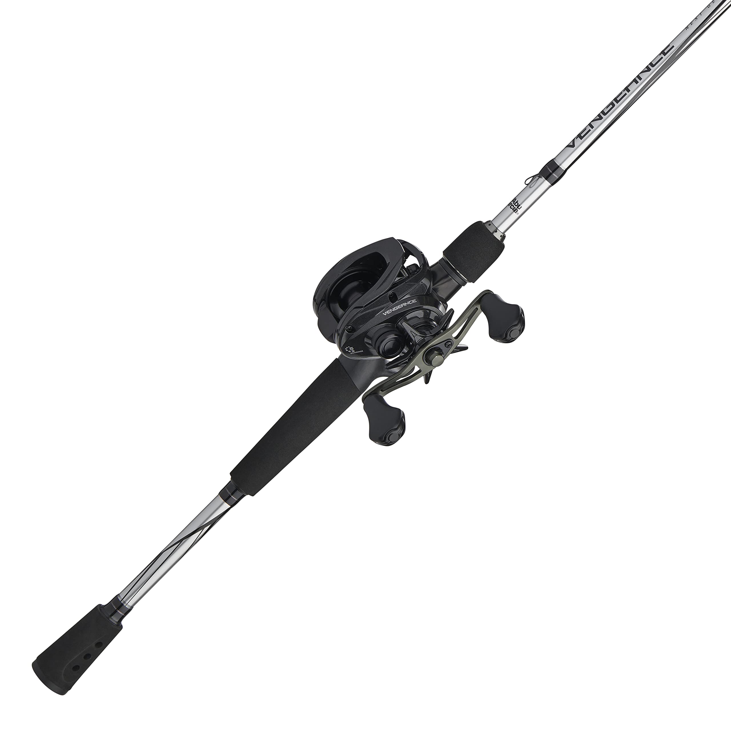 Abu Garcia Vengeance Low Profile Baitcast Reel And Fishing Rod Combo, Black/Silver, 7' - Medium Heavy - 1Pc- Right-Handed