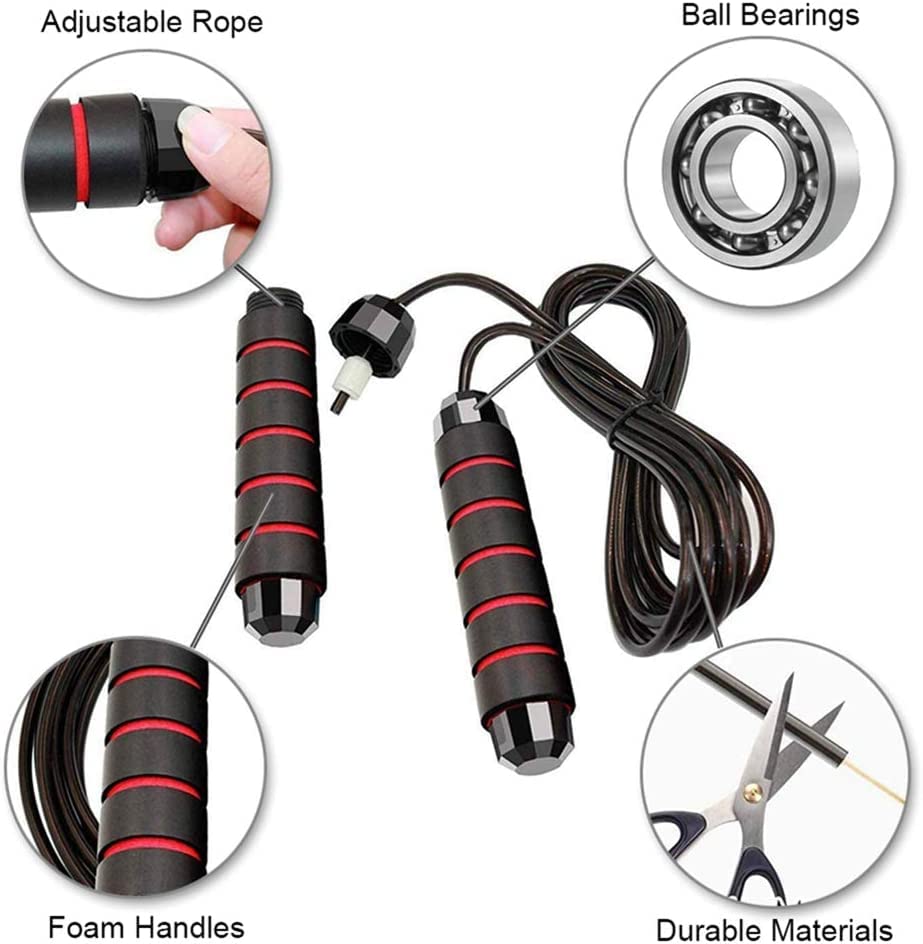 Redify Jump Rope,Jump Ropes For Fitness For Women Men And Kids,Speed Jumping Rope For Workout With Ball Bearings,Adjustable Skip