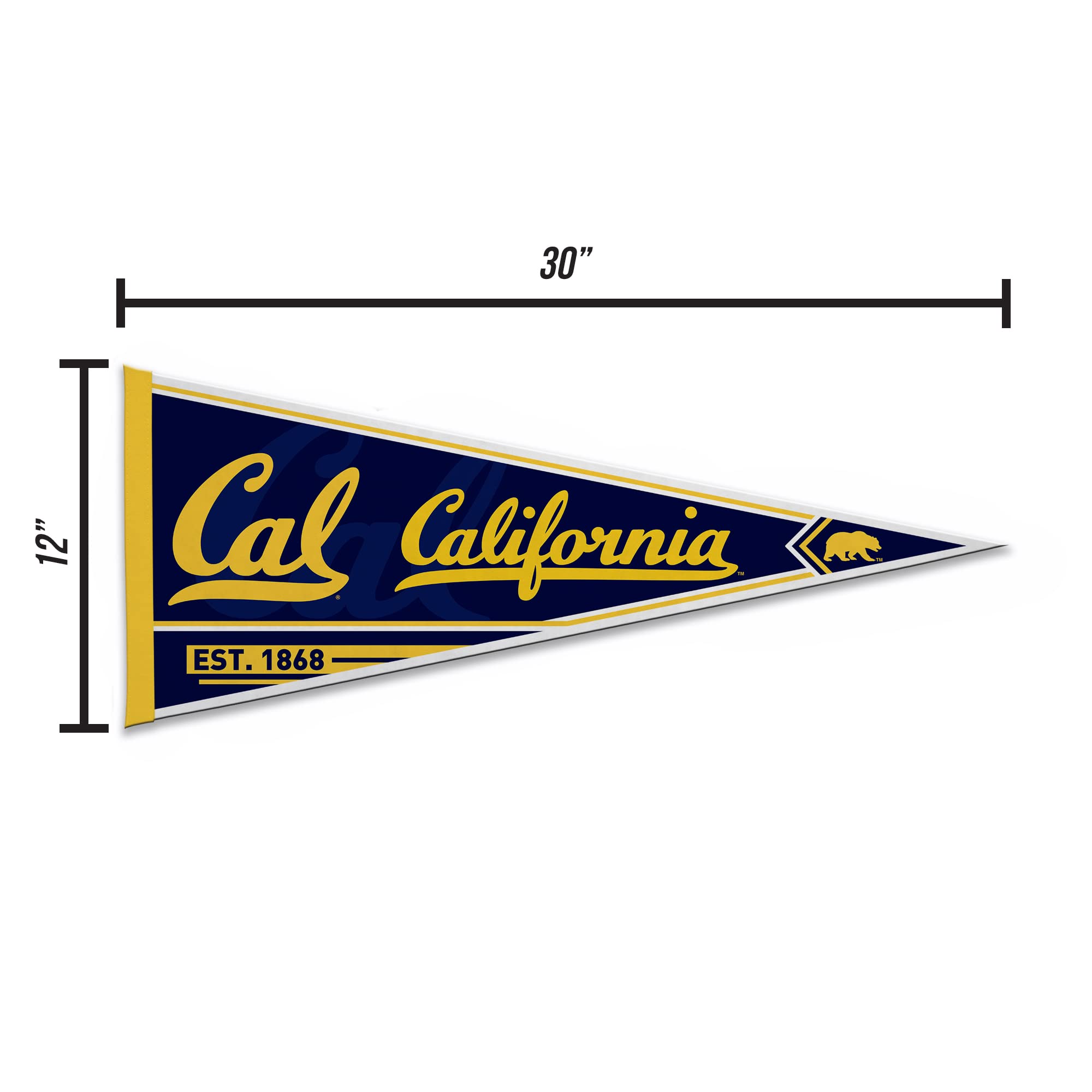Rico Industries Ncaa Cal Berkeley Golden Bears Classic 12'' X 30'' Felt Wall D  Cor Pennant - Great For Home/Bed Room/Man Cave D