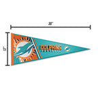 Rico Industries Nfl Football Miami Dolphins Primary 12'' X 30'' Felt Wall D  Cor Pennant - Great For Home/Bed Room/Man Cave D  C