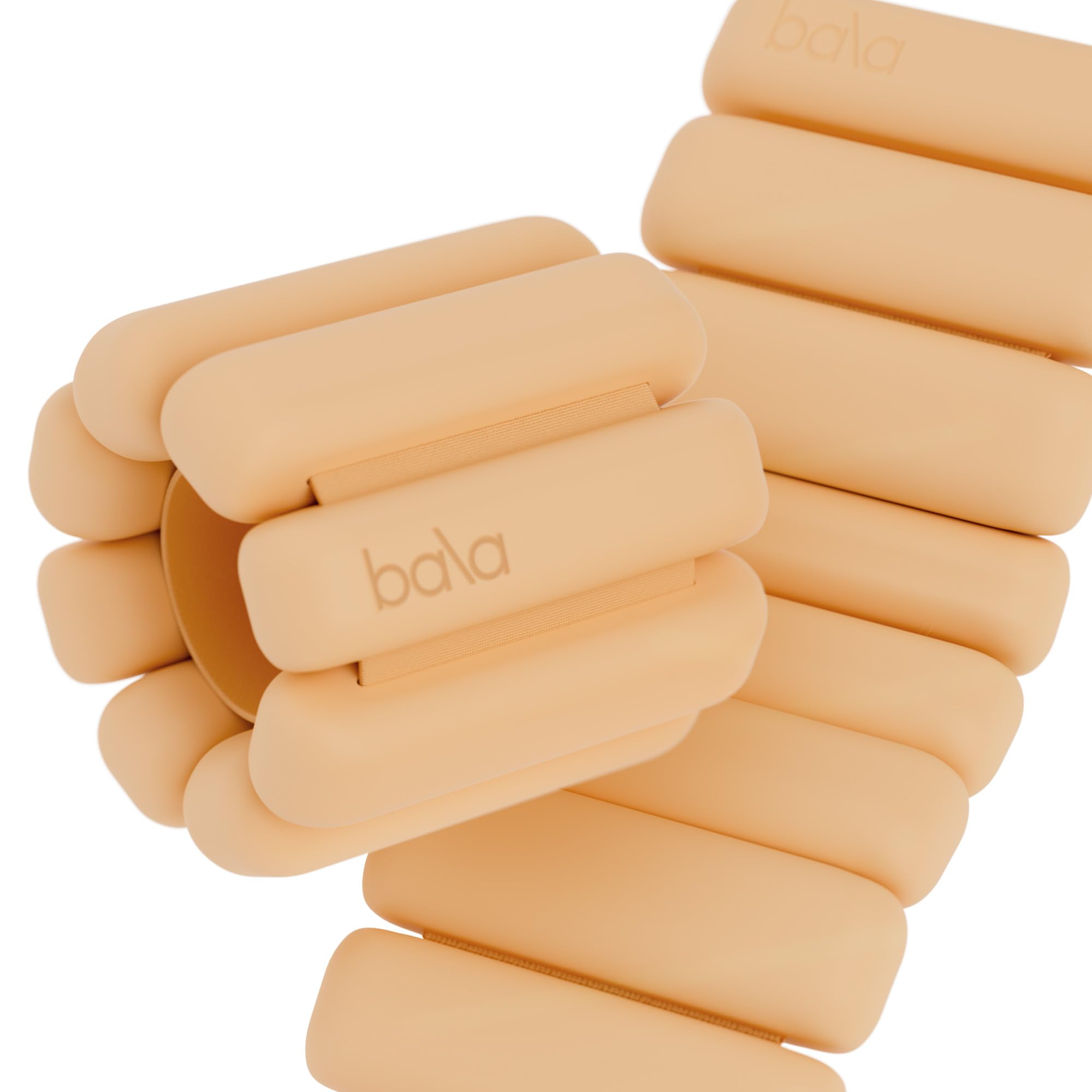 Bala Bangles Wrist & Ankle Weights for Women & Men (Sand) - 1 Pound Adjustable Silicone Weighted Bracelet Set for Gym, Yoga, Pil