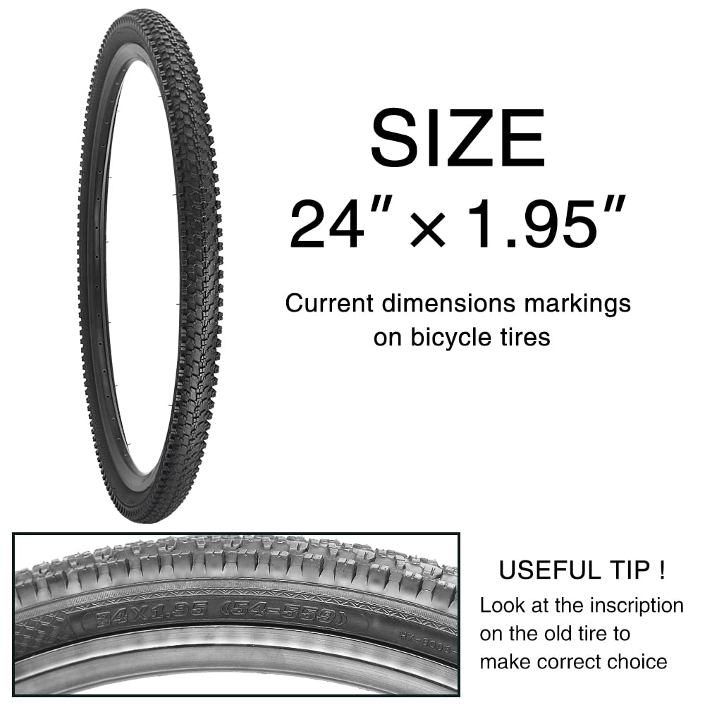 Bike Tire 24/26/27.5 X 1.95 27.5/29 X 2.125 Inch Folding Bead Replacement Bike Tire For Mountain Bike Mtb (24 X 1.95)