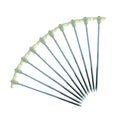 10-Piece Galvanized Steel Tent Pegs - Glow In The Dark Garden Stakes
