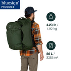 Osprey Farpoint 55L Mens Travel Backpack, Gopher Green, One Size