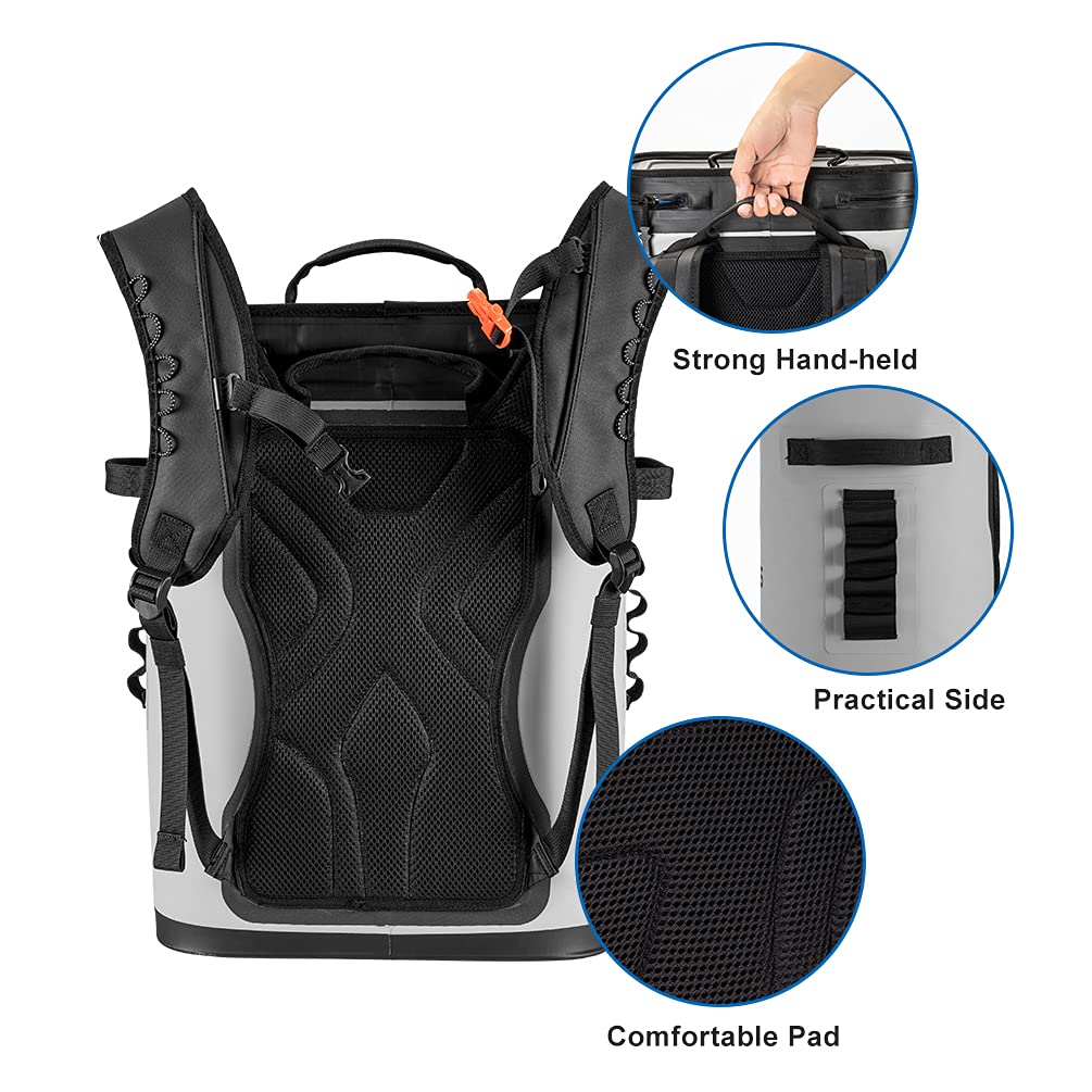 Rockbros Backpack Cooler Bag Insulated Leak-Proof Soft Cooler Waterproof 30 Can Portable Large Backpack With Cooler For Camping,