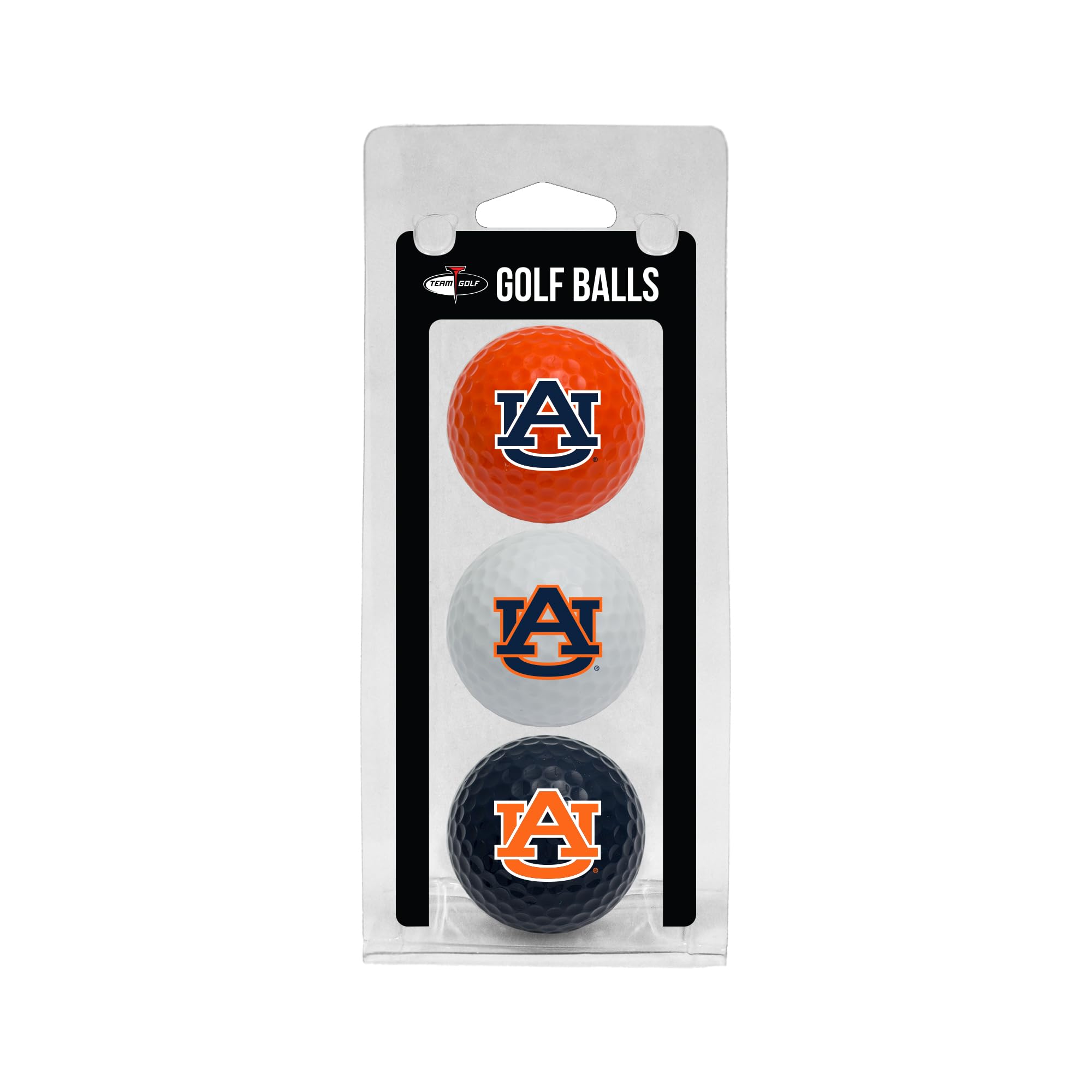 Team Golf Ncaa Auburn University Tigers 3 Golf Ball Pack Regulation Size Golf Balls, 3 Pack, Full Color Durable Team Imprint