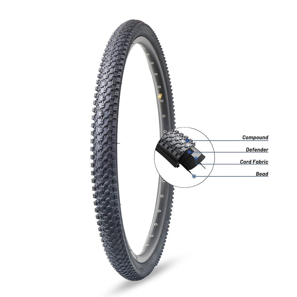Hycline Bike Tire,24X1.95-Inch Folding Replacement Tire For Mtb Mountain Bicycle-Black