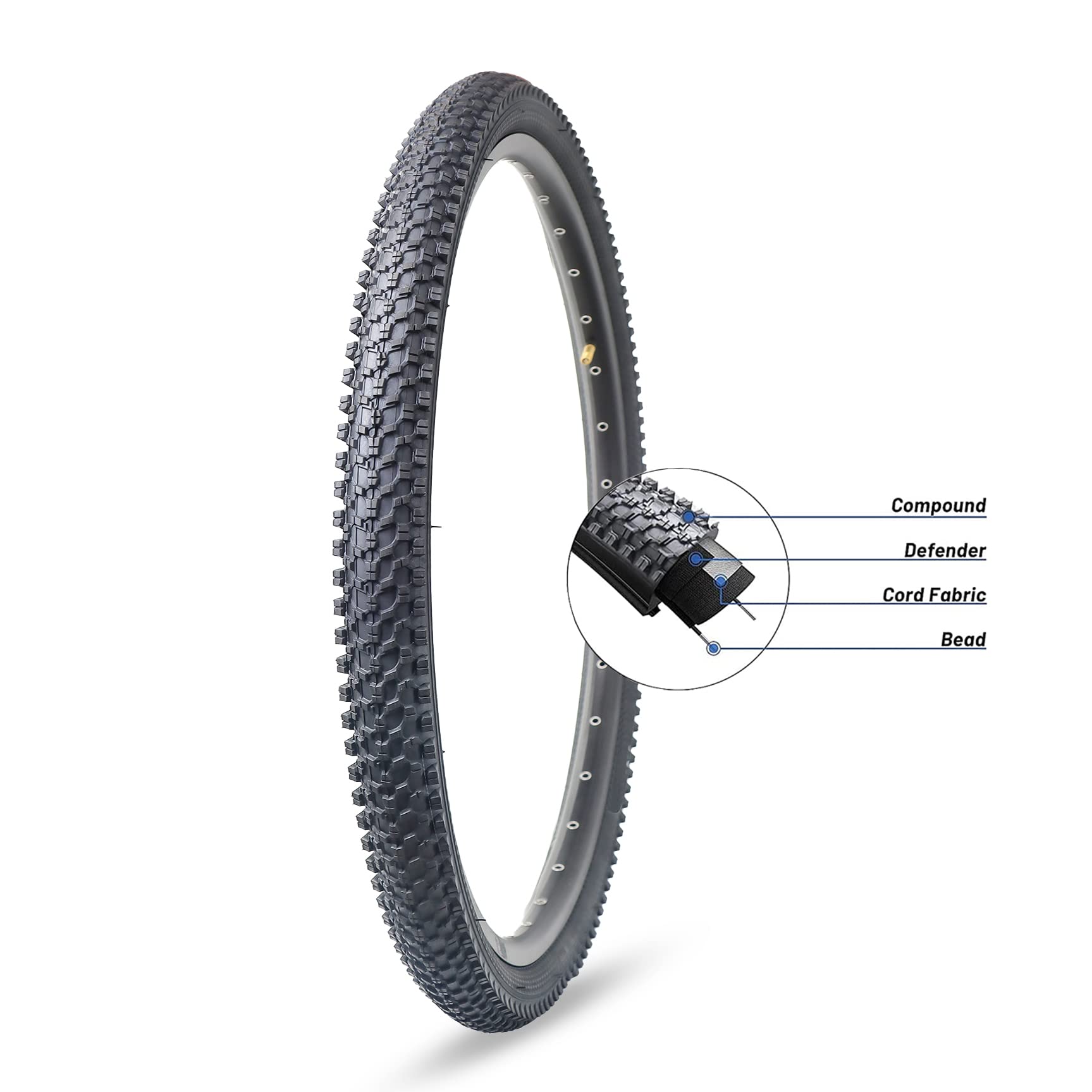 Hycline Bike Tire,24X1.95-Inch Folding Replacement Tire For Mtb Mountain Bicycle-Black