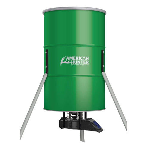 American Hunter WF 350 LB. Tripod Wildlife Feeder with Updated Sunslinger Kit, Black, AH-SS350