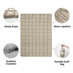 Zzlamb Camping Blanket For Adults, Compact Lightweight Soft Puffy Blanket Water-Repellent, Packable Warm Quilt Down Alternative