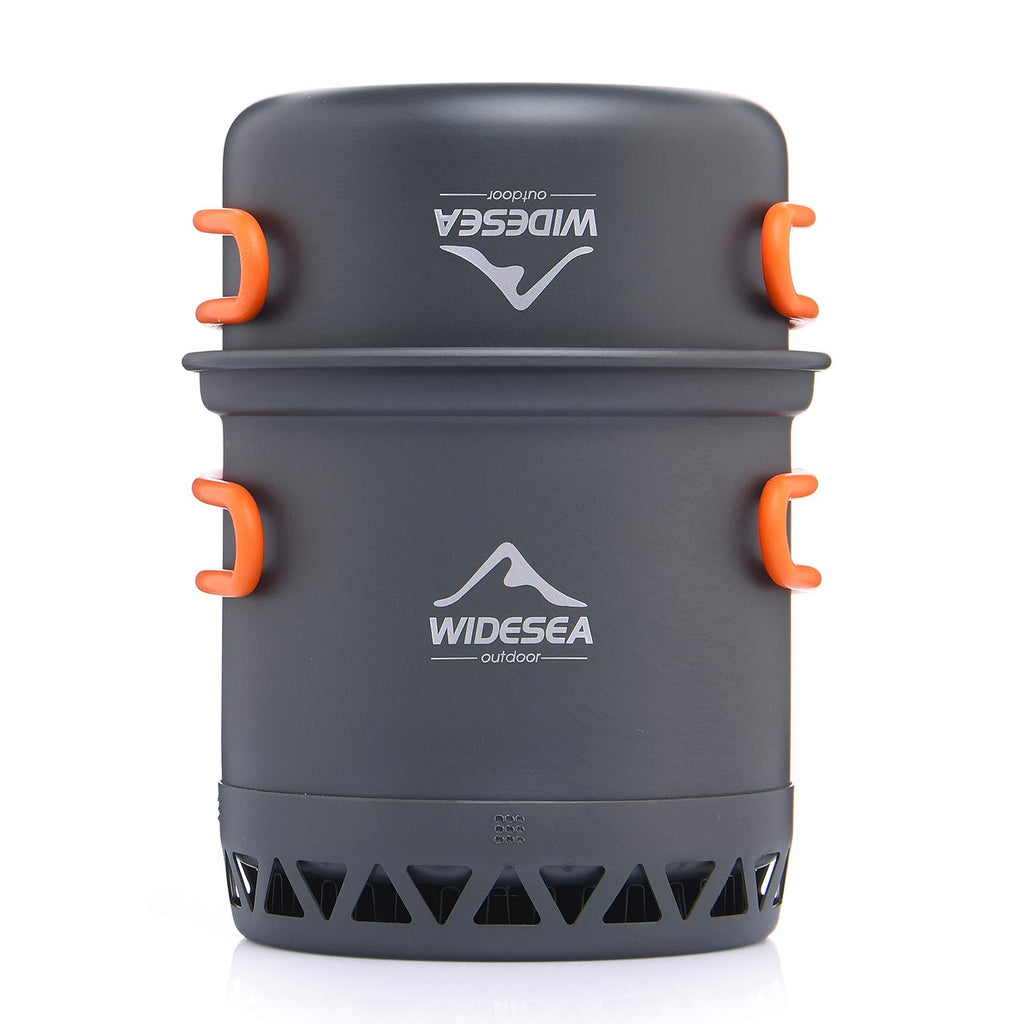 Widesea Camping Cookware Outdoor Pot Pan Cooking Equipment Heat Exchange Design For Hiking Backpacking