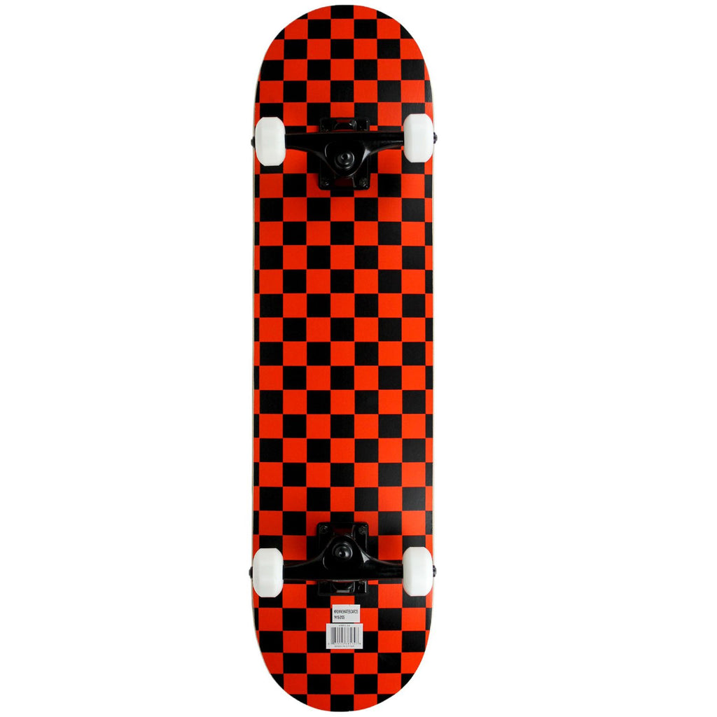 Krown Rookie Checker Skateboard, Black/Red, 7.75''