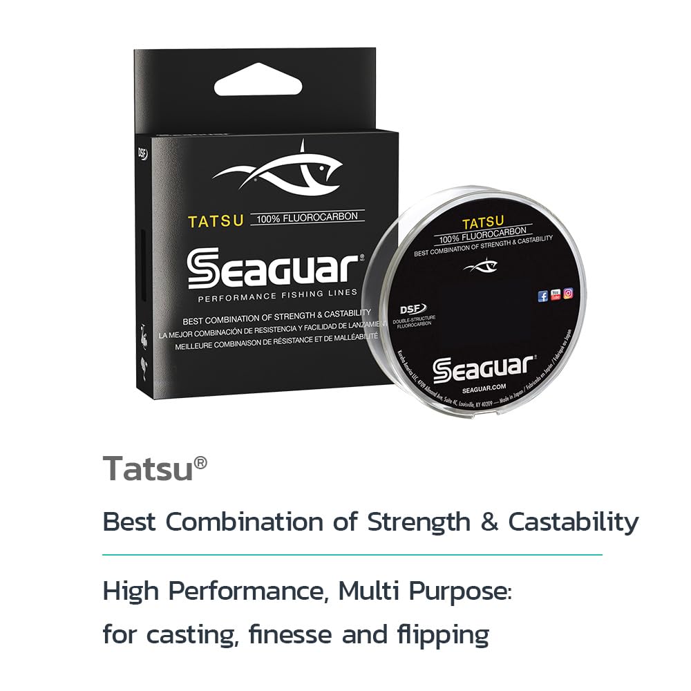 Seaguar Tatsu 100% Fluorocarbon Fishing Line Dsf, 17Lbs, 1000Yds Break Strength/Length - 17Ts1000