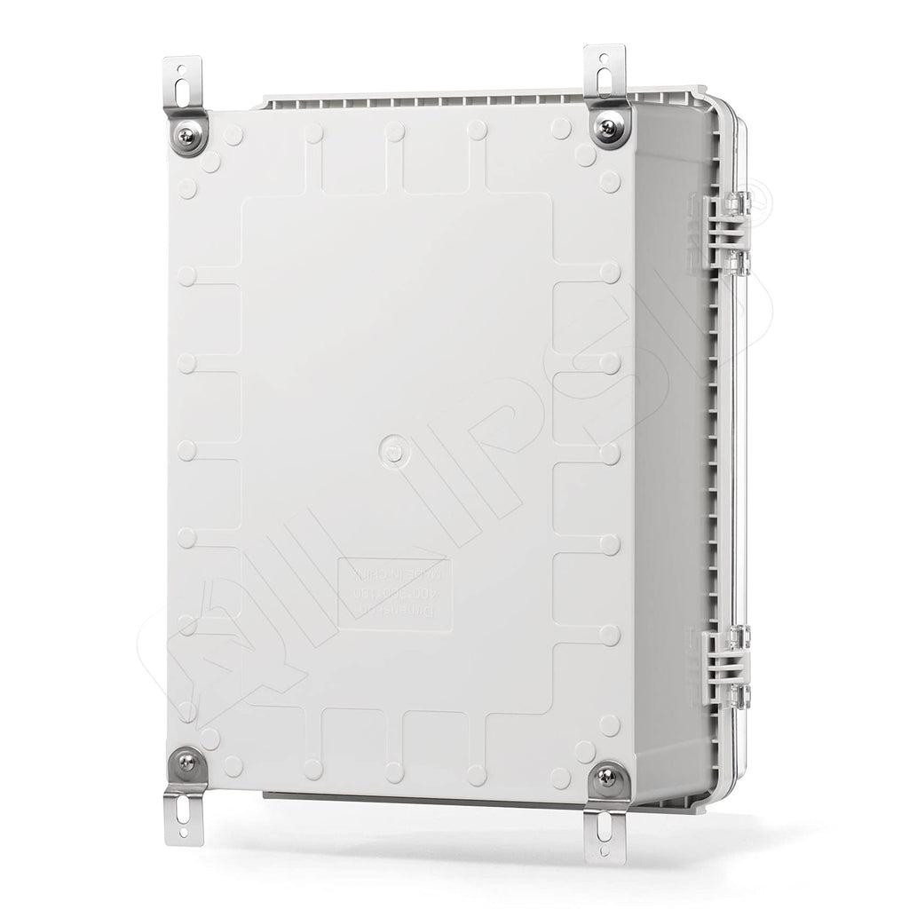 Qilipsu Clear Hinged Cover Stainless Steel Latch 410X310X180Mm Junction Box With Mounting Plate, Universal Ip67 Project Box Wate