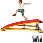 4 Springs Gymnastics Springboard For Kids Vaulting Training Fitness Playing, Portable Curved Spring Board, Hard Wood Practice Eq