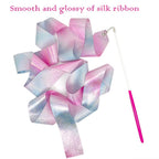 Hzmm 2 Pcs Dance Ribbons, 78.7 Inch Sparkling Dance Ribbon Streamer, Rhythmic Gymnastics Ribbon With Wand, Twirling Dancing Ribb